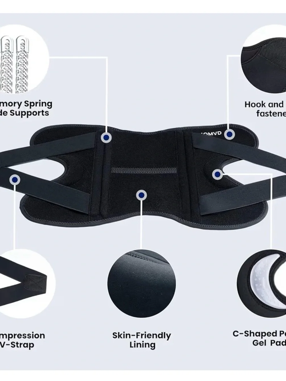 Black Open Patella Knee Support Wrap